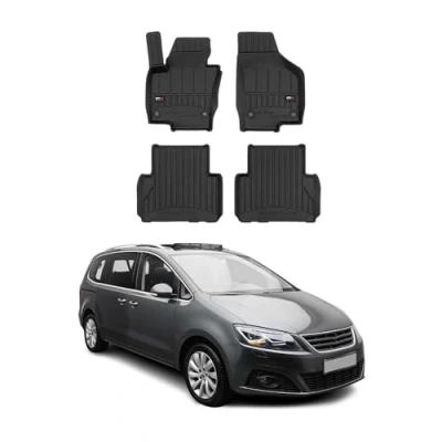 Abbildung von Fußmatten Gummimatten kompatibel mit Seat Alhambra II 2010 2020 OMAC Premium 3D Schwarz TPE Gummi