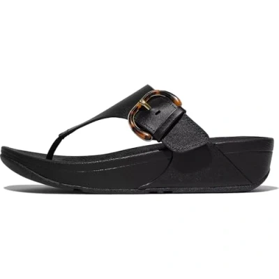 Abbildung von Fitflop Zehentrenner LULU Resinbuckle Zehentrenner, Damen, Größe: 38, All black Schuhe