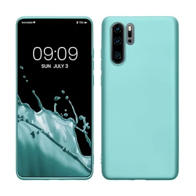 Abbildung von kwmobile Case kompatibel mit Huawei P30 Pro Hülle Schutzhülle aus Silikon metallisch schimmernd Handyhülle Metallic Mintgrün