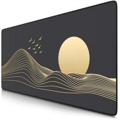 Abbildung von TITANWOLF XXL Speed Gaming Mauspad 900 x 400mm Mousepad Tischunterlage Large Size verbessert Präzision und Geschwindigkeit Sunset