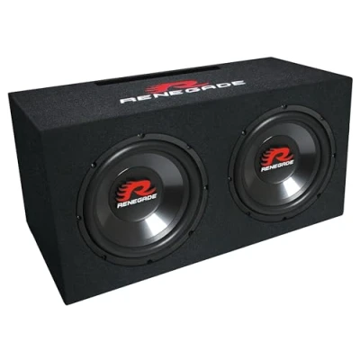 Abbildung von Renegade RXV1002 2 x 25 cm (10&quot;) Dual Bassreflex System Auto Subwoofer Gehäuse mit 1000W max Doppel Box