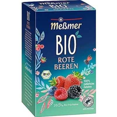 Abbildung von Meßmer Bio Rote Beeren 100% natürliche Zutaten 20 Teebeutel Vegan Glutenfrei Laktosefrei