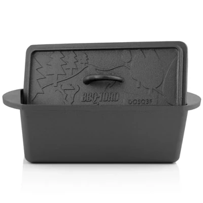 Abbildung von BBQ Toro Dutch Oven Pan Gusseisen Kochtopf Gusstopf 3,0 Liter preseasoned bereits eingebrannt Bräter mit Deckel DOSQ3F