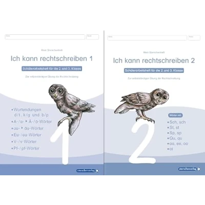 Abbildung von Ich kann rechtschreiben 1 und 2 Schülerarbeitshefte für die 2. 3. Klasse neues Design: Meine Eulenhefte im Set zur selbstständigen Übung der Rechtschreibung: zwei