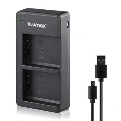Abbildung von Blumax LP E10 Mini Dual LCD Ladegerät kompatibel mit Canon EOS 1300D 1200D 1100D 1500D 2000D 3000D 4000D