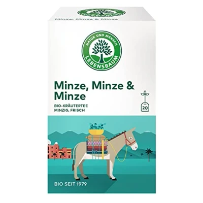 Abbildung von Lebensbaum Minze, Minze &amp; Bio Kräutertee, frische Kräuterteemischung mit Nanaminze, Pfefferminze Apfelminze, vegan, 20 Teebeutel, 30g