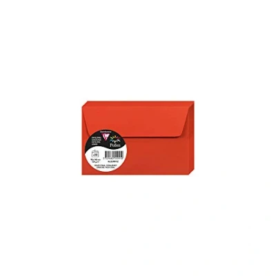 Abbildung von Clairefontaine 55991C Packung mit 20 Umschläge Pollen selbstklebend, 9x14cm, 120g, Korallenrot, ideal für Ihre Einladungen und Korrespondenz, 1 Pack