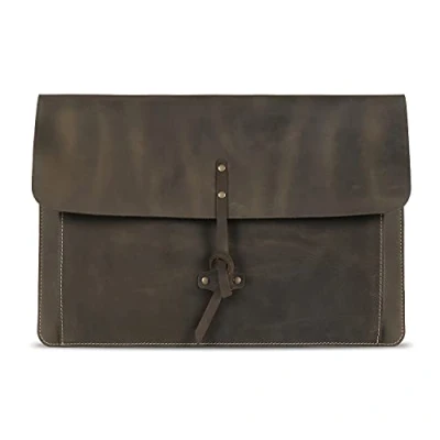 Abbildung von Londo Real Grain Leather MacBook Pro Case with Front Pocket &amp; Flap Closure (Olive, 13 Zoll), OTTO503