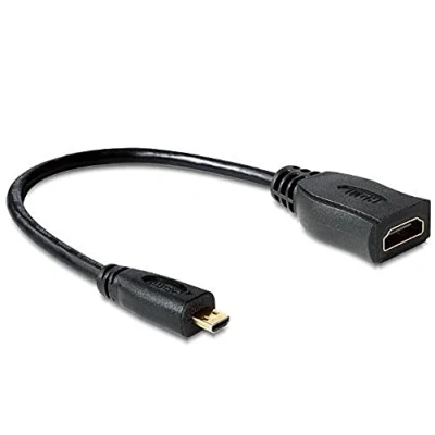 Abbildung von Delock Adapterkabel micro HDMI D St &gt; A Bu mit 23 cm Kabel, Schwarz