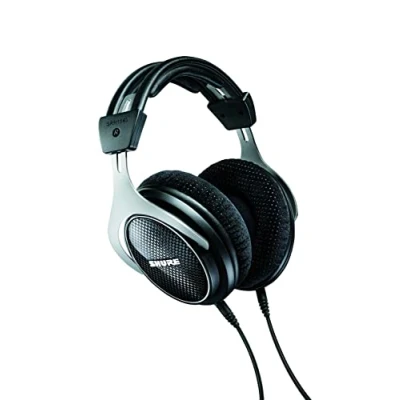 Abbildung von Shure SRH1540, geschlossener Kopfhörer/Over Ear, High End, geräuschunterdrückend, Kabel austauschbar, Aluminium Karbon Konstruktion, Alcantara Ohrpolster, klare Höhen, Warmer Bass, Schwarz/Silber