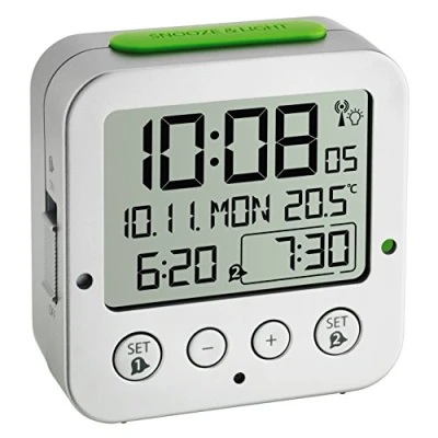 Abbildung von TFA Dostmann Funkwecker Bingo 60.2528 digitaler Wecker Reisewecker 2 Alarme Beleuchtung