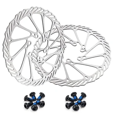Abbildung von Fahrrad Bremsscheibe 160/180/203mm 2 Stück Edelstahl Bremsscheiben mit 12 Schrauben für die meisten Rennrad Mountainbike BMX MTB (180mm)