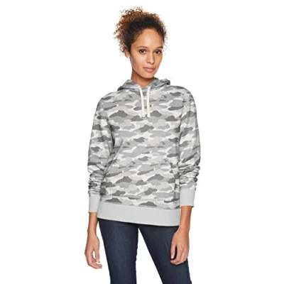Abbildung von Amazon Essentials Damen Fleece Kapuzenpullover (in Übergröße erhältlich), Grau Tarnmuster, L