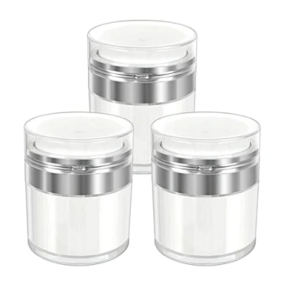Abbildung von Jubaopen 3 Stück 50ml Creme Pumpspender Leer Lotion Pumpflasche Nachfüllbar Pump Behälter Kunststoff Reise Spenderflasche Vakuum Kosmetikbehälter für Reisen