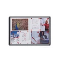 Abbildung von Nobo abschließbarer Schaukasten mit magnetischer Notiztafel, Praktische Schiebetüren, 12 x A4, Premium Plus, Weiß, 1902570