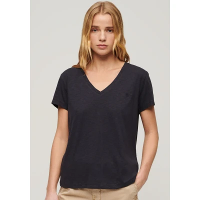 Abbildung von Superdry Vneck Tshirt basic, Damen, Größe: 38, Eclipse navy