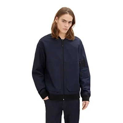 Abbildung von TOM Tailor Denim Relaxed Jacket Bomberjacke, Herren, Größe: Large, Sky captain blue