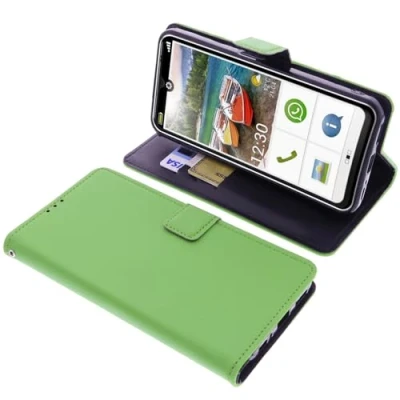 Abbildung von foto kontor Tasche kompatibel mit Emporia Smart 6 Schutzhülle grün Book Style Case Handy Schutz Hülle Buch Wallet Handyhülle Cover Klapphülle Ständer Handytasche