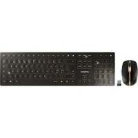 Abbildung von CHERRY DW 9100 SLIM, Kabelloses Tastatur und Maus Set, Pan Nordisches Layout (QWERTY), Bluetooth &amp; 2,4 GHz Funk, Leise Tasten, Wiederaufladbar, Schwarz Bronze