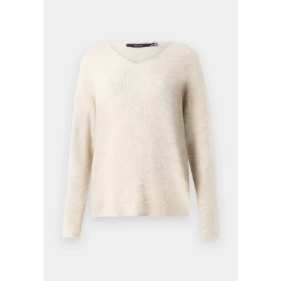 Abbildung von Vero Moda Vmcrewlefile LS Vneck NOOS Strickpullover birch, Damen, Größe: Small, Birch