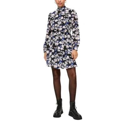 Abbildung von QS by s.Oliver Semitransparentes MIT Raffung Freizeitkleid, Damen, Größe: 38, Schwarz
