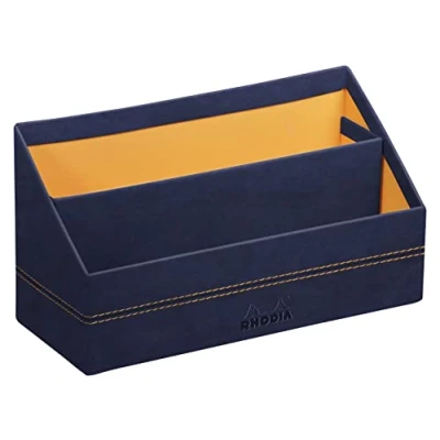 Abbildung von Rhodia 194612C Briefablage 25x10x14cm, aus Kunstleder, elegant und praktisch, 1 Stück, Nachtblau