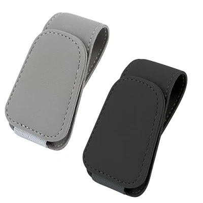 Abbildung von MXTIMWAN 2 Stück Magnetische Sonnenbrillenhalter, Brillenhalter für Auto, Leder Sonnenbrillenhalter Auto Visier Zubehör, Alle Arten von Gläsern Geeignet