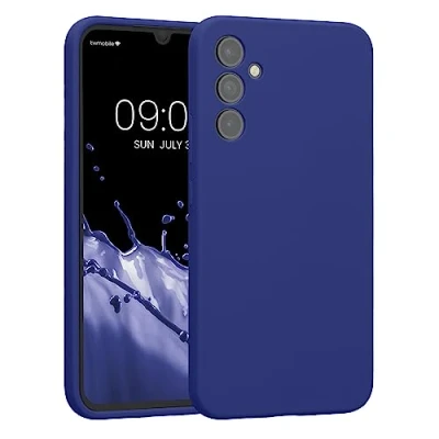 Abbildung von kwmobile Handyhülle kompatibel mit Samsung Galaxy A34 5G Hülle gummierte Handy Case aus Silikon in Blauviolett