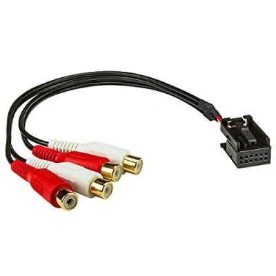 Abbildung von tomzz Audio AUX IN + Line Out Adapter passt für Audi Seat Skoda VW Quadlock 12 pin KFZ