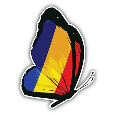 Abbildung von postwalldecor Romania Flag Butterfly Hochwertigen Auto Autoaufkleber 10 x 12 cm