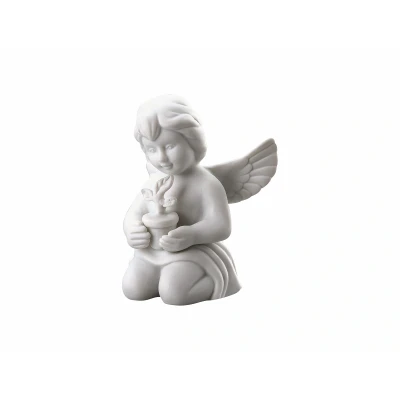 Abbildung von Rosenthal Engel klein weiss matt mit Blumentopf 6cm