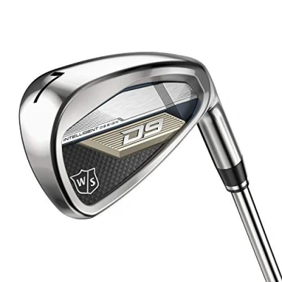 Abbildung von Wilson Staff Golfschläger Eisensatz, D9, 5 PW, R Flex, Für Rechtshänder, Schaft aus Graphit, 6 teilig, Silber/Blau, WGR200080R