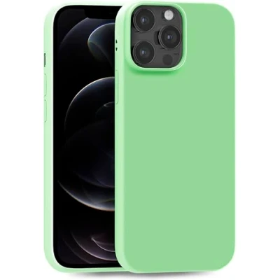 Abbildung von MyGadget Hülle kompatibel mit iPhone 12 Pro Max robuste Handyhülle TPU Case Slim Silikonhülle Back Cover Kratzfest Schutzhülle matt Grün