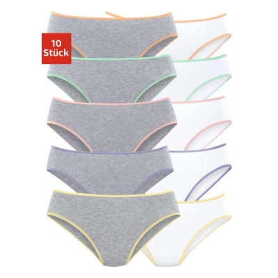 Abbildung von Lascana Slip graumeliert + weiß, Damen, Größe: 32/34, Grau meliert weiß