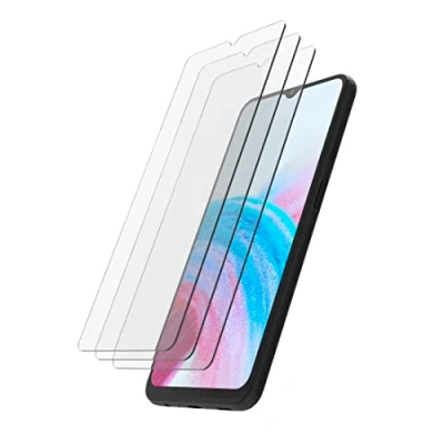 Abbildung von Hama Schutzglas für Samsung Galaxy A34 5G Handy (3x Hartglas, 9H, stoßfest, anti kratz, Sicherheitsglas Schutzklasse 7, Glasschutz Schutzfolie + Montagehilfe f. Mobiltelefon) transparent