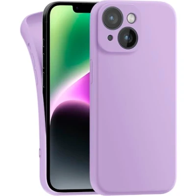 Abbildung von MyGadget Hülle Kompatibel mit iPhone 14 robuste Silikon Schutzhülle TPU Case Slim Silikonhülle Back Cover Kratzfest Handyhülle Matt Lila
