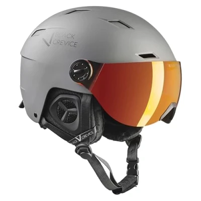 Abbildung von Black Crevice Skihelm mit Visierr Kirchberg Gun Metal, M (54 57cm)…
