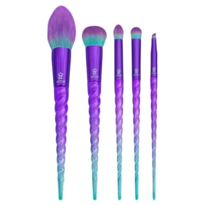 Abbildung von Moda Royal &amp; Langnickel Mythical Wild Make up Pinsel Set, 5 teilig, inklusive Rouge, Teint, gewölbter Lidschatten, Falten und Winkel Pinsel, Violett Blaugrün