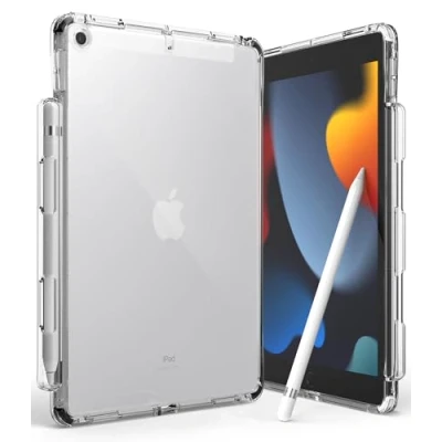 Abbildung von Ringke Fusion Plus mit Weichem Inneren Stoßfänger Kompatibel iPad 9 Hülle Stifthalterung für Verhinderung von Überladung White &amp; Black