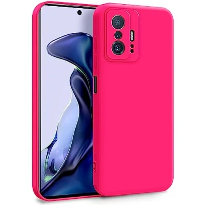 Abbildung von MyGadget Hülle für Xiaomi 11t Pro Zweilagige Handyhülle mit Kameraschutz Cover Innenfutter &amp; Silikon außen Pink