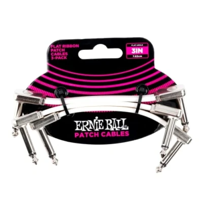 Abbildung von Ernie Ball Flachband Patchkabel, 3er Pack, 7,62 cm, Weiß