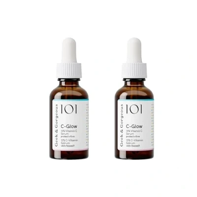 Abbildung von Geek &amp; Gorgeous C Glow Duo Pack 15% Vitamin + Ferulasäure E Serum, schützt vor Umweltschäden, fördert die Kollagenbildung und sorgt für einen gleichmäßigen Hautton alle Hauttype