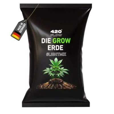 Abbildung von 420Flow® Cannabis Erde Grow Lightmix Perfekte für Hanf, 100% keimfrei &amp; salzfrei, optimierter pH Wert, fördert Wurzelwachstum, vegan, gebrauchsfertig (20 Liter)