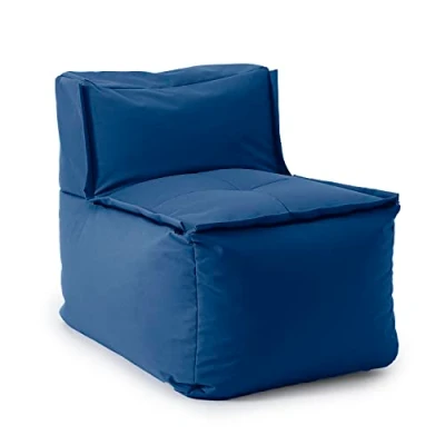 Abbildung von Lumaland Sitzsack Lounge Modular Mittelteil Waschbare &amp; Wasserfeste Sitzmöbel für Innenräume Garten Indoor Outdoor Sitz Garnitur Einfach erweiterbar 54x81x70cm [Dunkelblau]