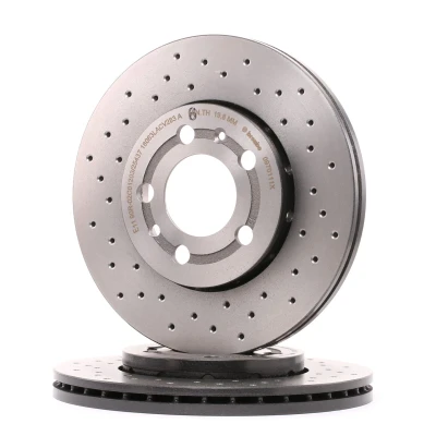 Abbildung von BREMBO XTRA LINE 09.7011.1X Bremsscheibe 256 22 5 gelocht/innenbel. beschichtet hochgekohlt mit Schrauben VOLKSWAGEN: Bora Limousine kfzteile,