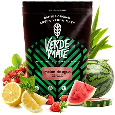 Abbildung von Verde Mate Green Melón de Agua 500 g Der feine Wassermelonen Tee Perfekt für Anfänger brasilianischer Die natürliche Zusammensetzung starke 0,5 kg