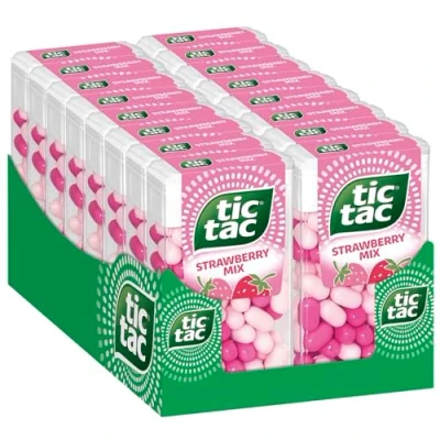 Abbildung von Ferrero tic tac strawberry mix Dragees mit Erdbeergeschmack 16 x 54 g Packungen