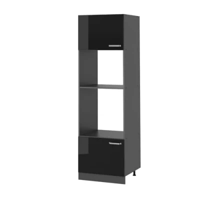 Abbildung von Vicco Mikrowellenumbauschrank R Line, Schwarz Hochglanz/Anthrazit, 60 cm
