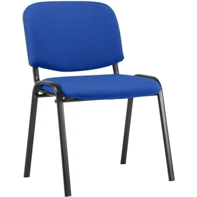 Abbildung von CLP Stapelstuhl Ken I Konferenzstuhl Mit Stoff Bezug Schwarzes Metallgestell, Farbe:blau