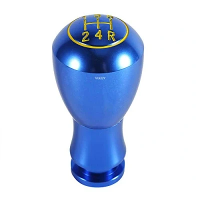 Abbildung von VGEBY Auto Schaltknauf Schalthebel, Universal Schaltknopf 5 Gang MT Handbuch Alu (Farbe: Blau)